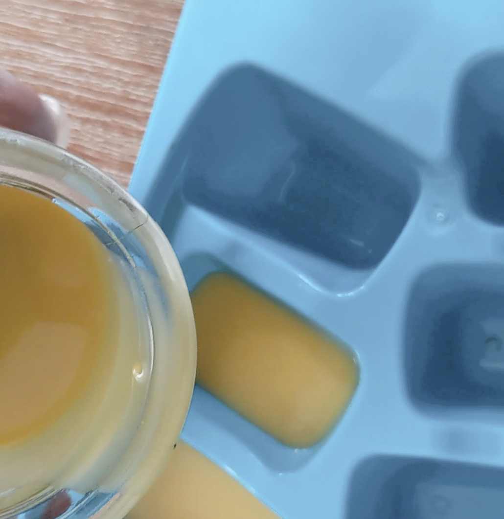 Store silk cocoa butter in ice trays